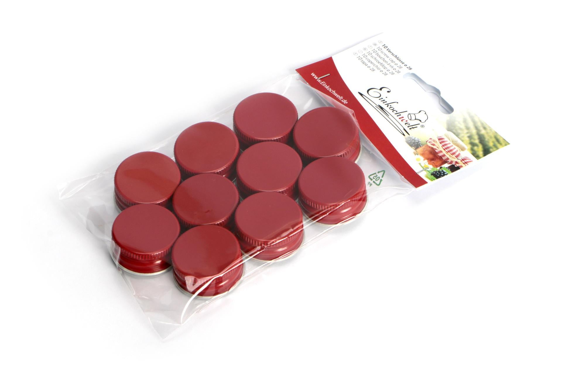 Dosen-Zentrale Il Casale Confezione 10 Tappi a Vite Rossi per Bottiglie a Collo Dritto