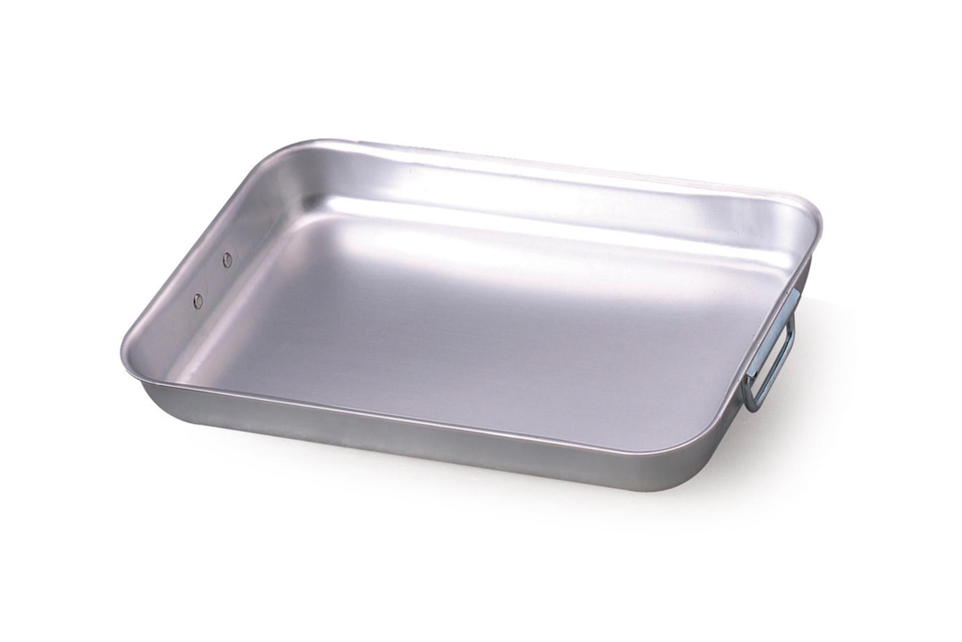 Agnelli Rostiera Rettangolare 3 mm - 30 x 23 cm H.7 In Acciaio Inox Con Maniglie Snodate Adatta per Forno e Gas