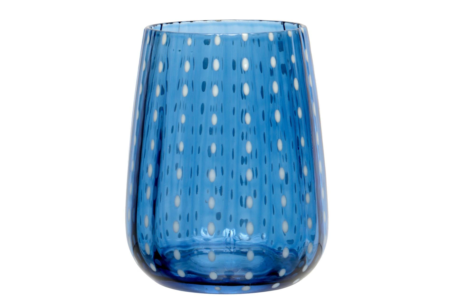 Import Tavola Professional Perlage Bicchiere Acqua 36 cl In Vetro Blu Soffiato a Bocca - Set 6 Pz