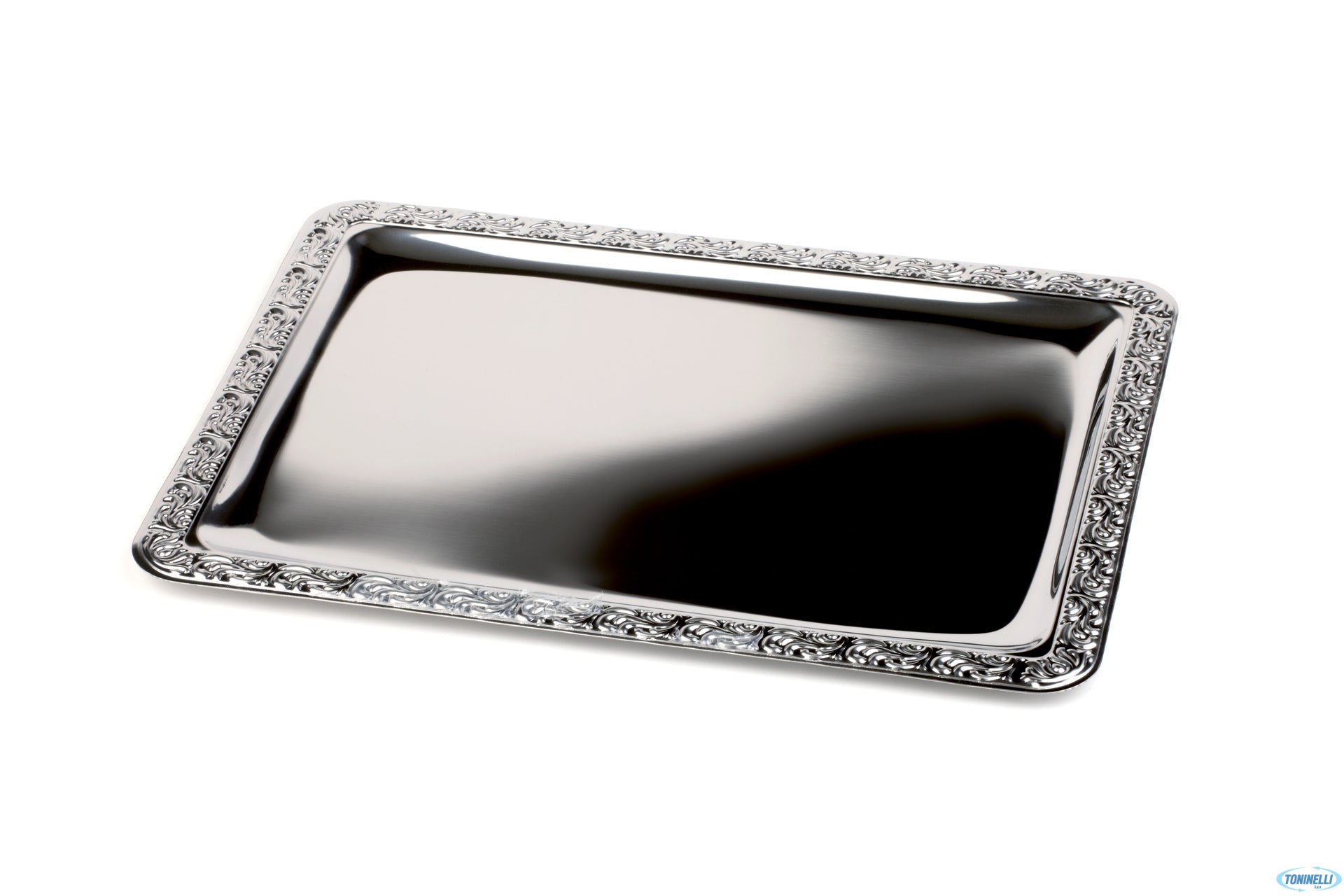 APS Schoner Essen Vassoio da Portata GN 1/1 - 53 x 32.5 cm In Acciaio Inox Con Bordo Decorato